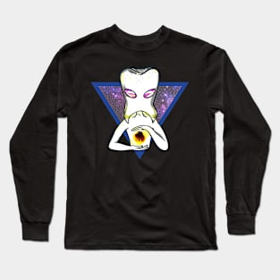 Creepy Tooth Working on Cavity Gift For Dentist or Hygienist Long Sleeve T-Shirt